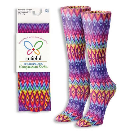 Cutieful Therapeutic Compression Socks - Diamond Print