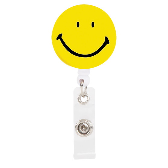 Retractable Badge Reel Holder - Smiley Face