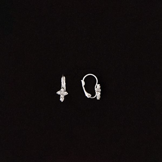 Julia Harper Silver Crystal Cross Earrings