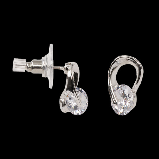 Julia Harper Silver Jet Drop Earrings