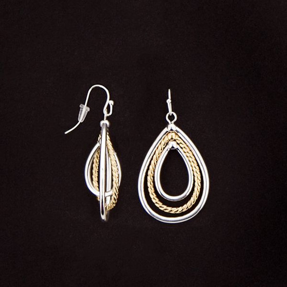 Julia Harper Two-Tone Gold and Silver Drop Earrings