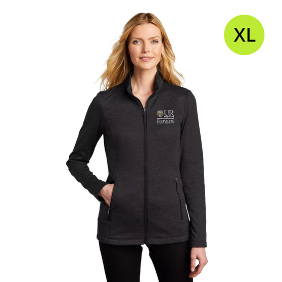Golisano Children's Hospital Ladies Striated Fleece Jacket - Black Heather - XL