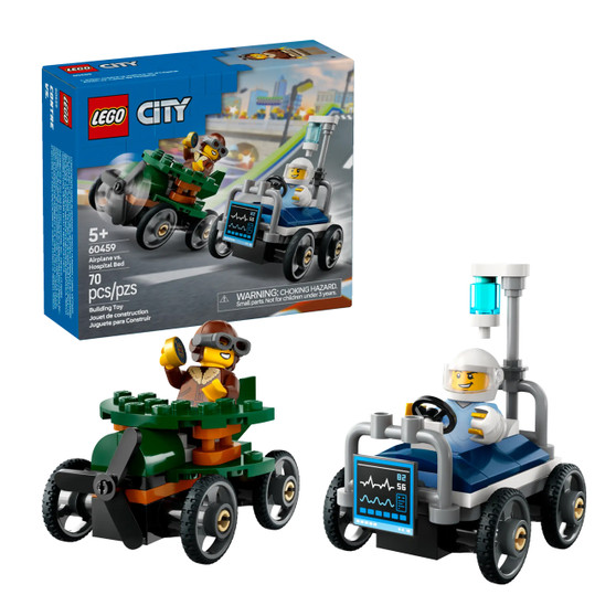 Lego City - Aeroplane vs Hospital Bed Building Toy Set