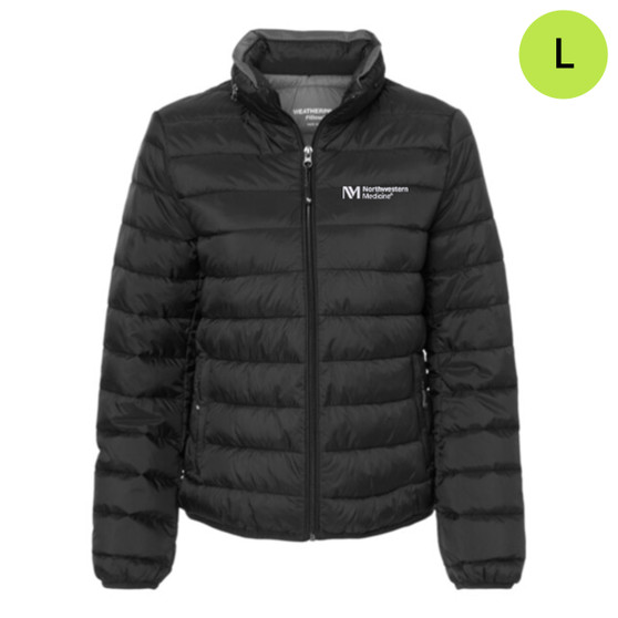 Northwestern Medicine Women's Weatherproof PillowPac Puffer Jacket - Black - L