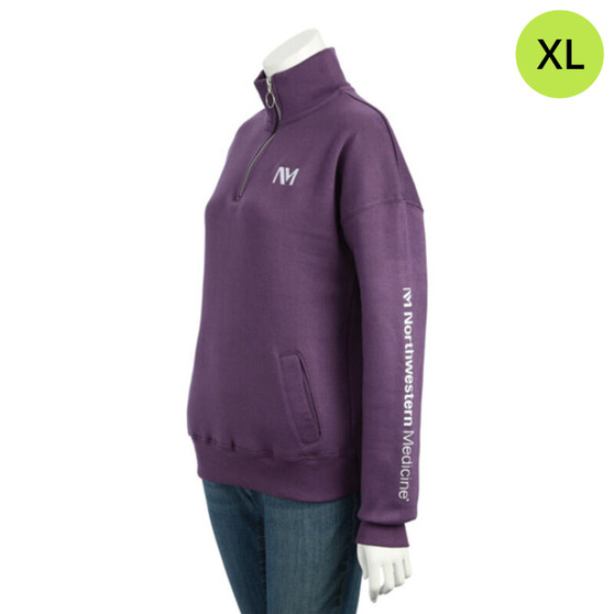 Northwestern Medicine Women's Cloud Fleece Quarter-Zip Pullover Sweatshirt - Eggplant - XL