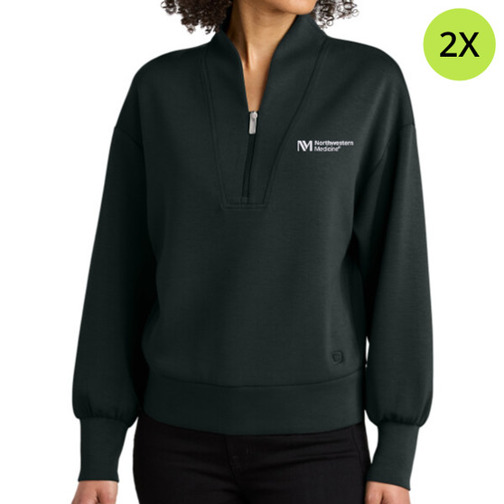 Northwestern Medicine Women's Ogio Quarter-Zip Pullover Sweatshirt - Black - 2X
