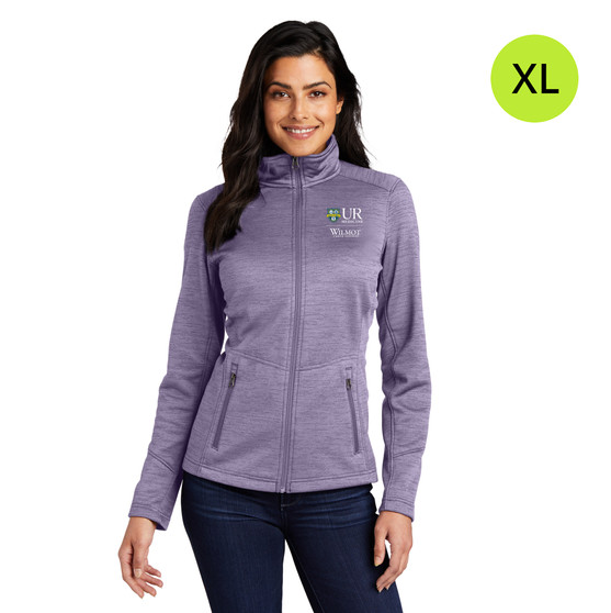 Wilmot Cancer Institute Ladies Digi Stripe Fleece Jacket - Purple - XL