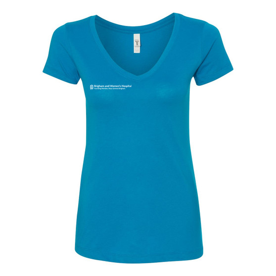 Brigham & Women's Hospital Women's V-Neck T-Shirt - Turquoise Blue - S