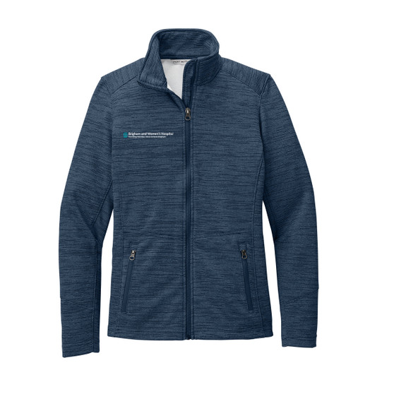 Brigham & Women's Hospital Women's Digi Stripe Fleece Jacket - Navy Blue - XL