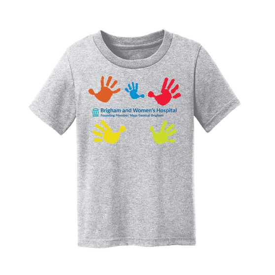 Brigham & Women's Hospital Toddler Handprints T-Shirt - Athletic Heather Gray - 4T