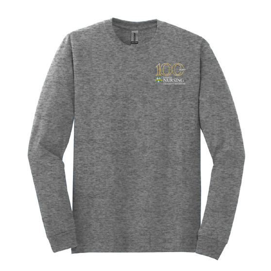 UR School of Nursing Centennial Long-Sleeved Shirt - Graphite Heather - XL