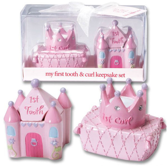 My First Tooth and Curl Keepsake Set - Princess Castle and Crown