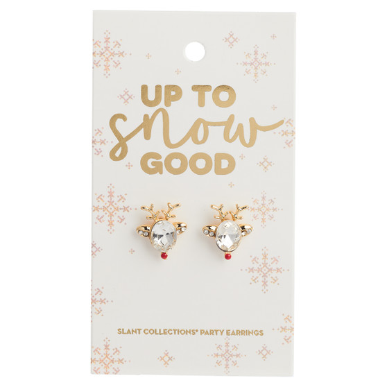 Party Earrings Up to Snow Good Reindeer