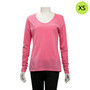 Moffitt Cancer Center Logoed Women's Long-Sleeved V-Neck Shirt - Pink - XS