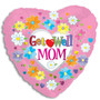 Get Well Mom Heart-Shaped Mylar Balloon