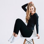 Britt's Knits Fleece-Lined Black Leggings - Medium