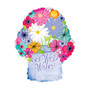 Get Well Wishes Floral Bouquet-Shaped Mylar Balloon