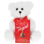 White Plush Bear with Lindt Lindor Chocolate Truffles Bag