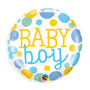 New Baby Polka Dots Mylar Balloon - Baby Boy
