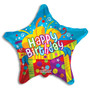 Happy Birthday Gift Star-Shaped Mylar Balloon