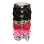 7-Piece Clip-On Hairbows - Black and Pink Assortment