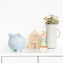 Large Ceramic Polka Dot Piggy Bank - Blue and White