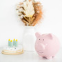 Large Ceramic Polka Dot Piggy Bank - Pink and Gold