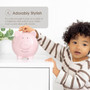 Large Ceramic Polka Dot Piggy Bank - Pink and Gold