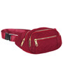 Quilted Crossbody Belt Bag - Burgundy