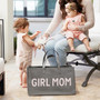 Canvas Tote with Leather Handle - Girl Mom