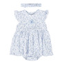 Baby Bodysuit Sundress with Headband - Blue