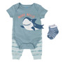 3-Piece Bodysuit & Pants Set - Whale - Wave Hello