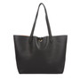 Vegan Leather Tote With Zipper Change Purse - Black
