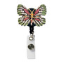 Rhinestone Retractable Badge Reel Holder - Butterfly