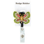 Rhinestone Retractable Badge Reel Holder - Butterfly