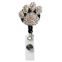 Rhinestone Retractable Badge Reel Holder - Dog Paw