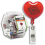 Baum Gartens Retractable Badge Reel Holder - Red Heart