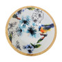 Bird Print Resin Coated Mango Wood Decorative Bowl