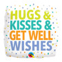 Hugs and Kisses and Get Well Wishes Mylar Balloon