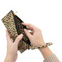 Faux Leather Animal Print Clutch
