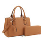 Satchel Purse and Wallet Set - Tan