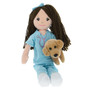 Plush Nurse Doll with Puppy - Light Skin