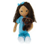 Plush Nurse Doll with Puppy - Dark Skin