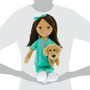 Plush Nurse Doll with Puppy - Dark Skin
