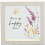 Framed Decorative Glass Plaque - Happy Place