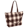 Weekend Tote Bag & Pouch Set - Black & White Buffalo Plaid