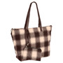 Weekend Tote Bag & Pouch Set - Black & White Buffalo Plaid