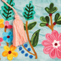 Velvet Embroidered Zip Pouch