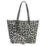 Weekend Tote Bag & Pouch Set - Black & White Leopard