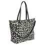 Weekend Tote Bag & Pouch Set - Black & White Leopard